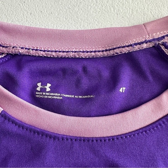 Under Armour Girls 4T Purple Dream Crazy Big Long Sleeve Activewear Shirt - Picture 2 of 5